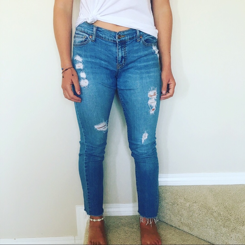 Distressed jeans